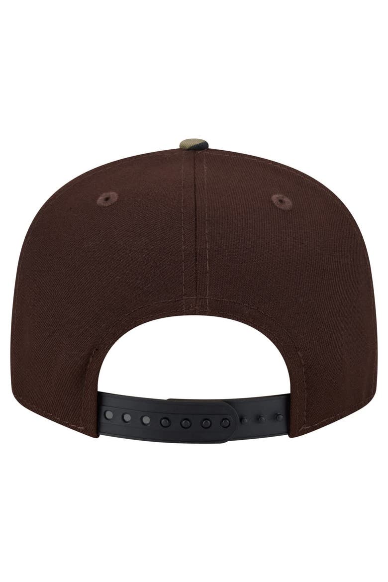 Men's New Era  Dark Brown Buffalo Bills Burnt Wood Camo 9FIFTY Snapback Hat, Alternate, color, Dark Brown