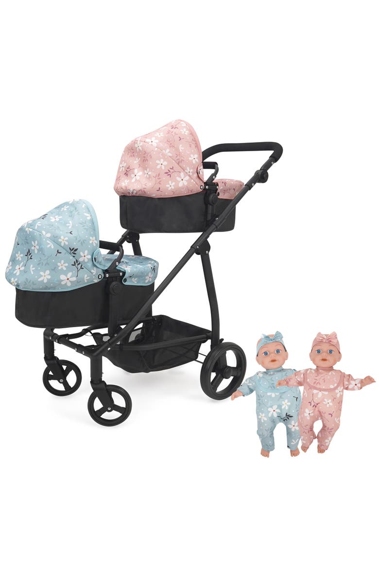 Springtime Deluxe City Twin Stroller & Doll Set, Main, color, Multicolored