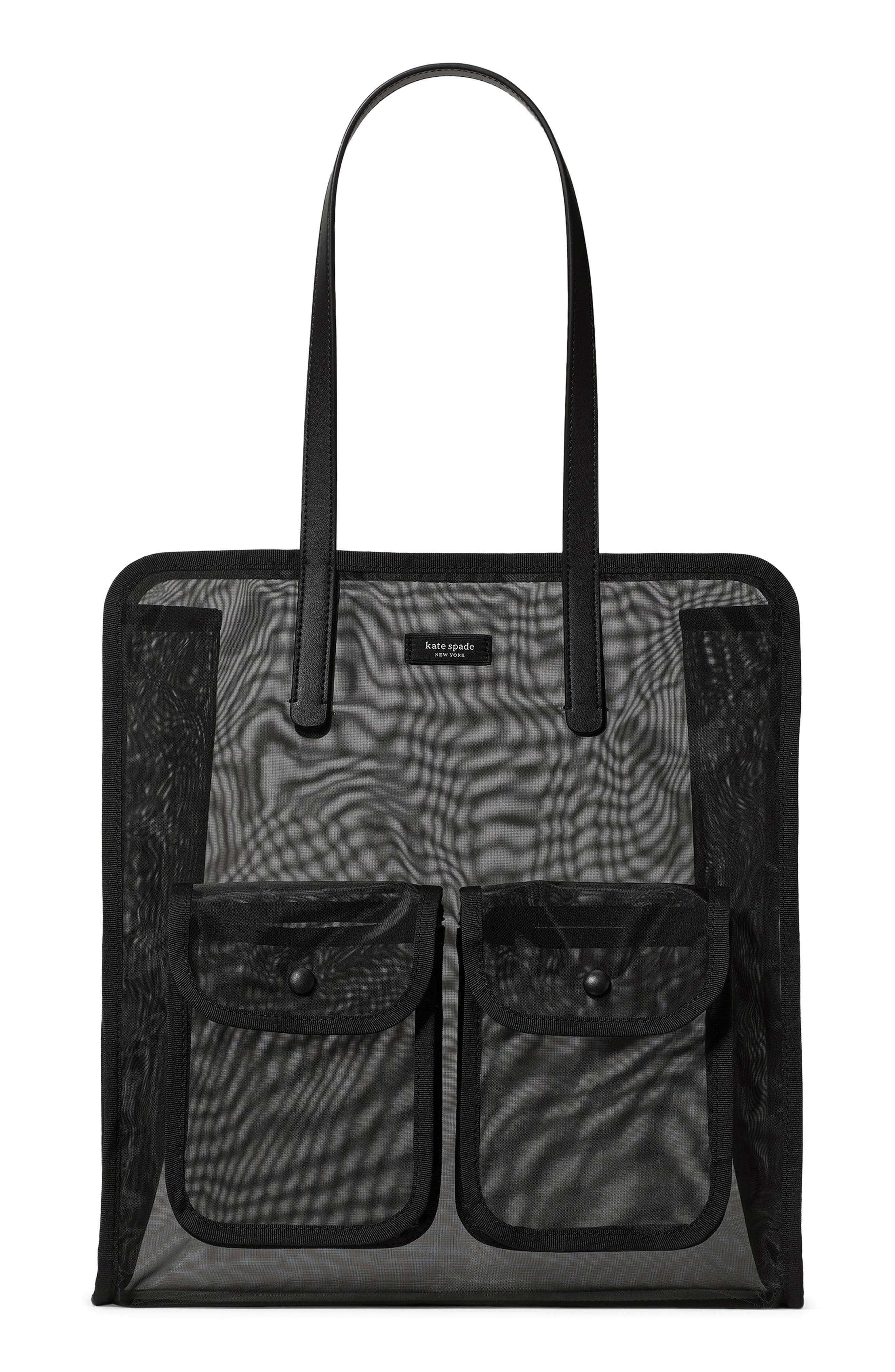 Kate Spade New York breezy mesh tote bag, Main, color, Black