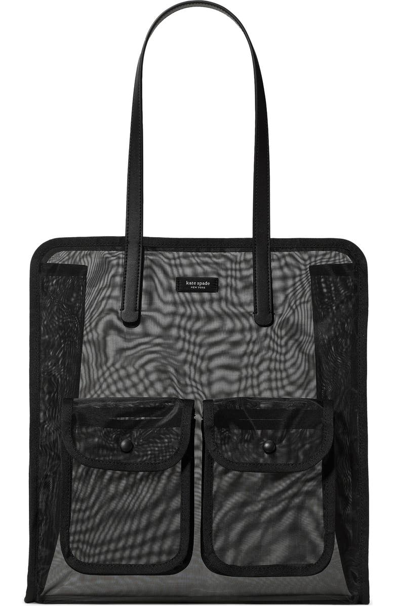 Kate Spade New York breezy mesh tote bag, Main, color, Black