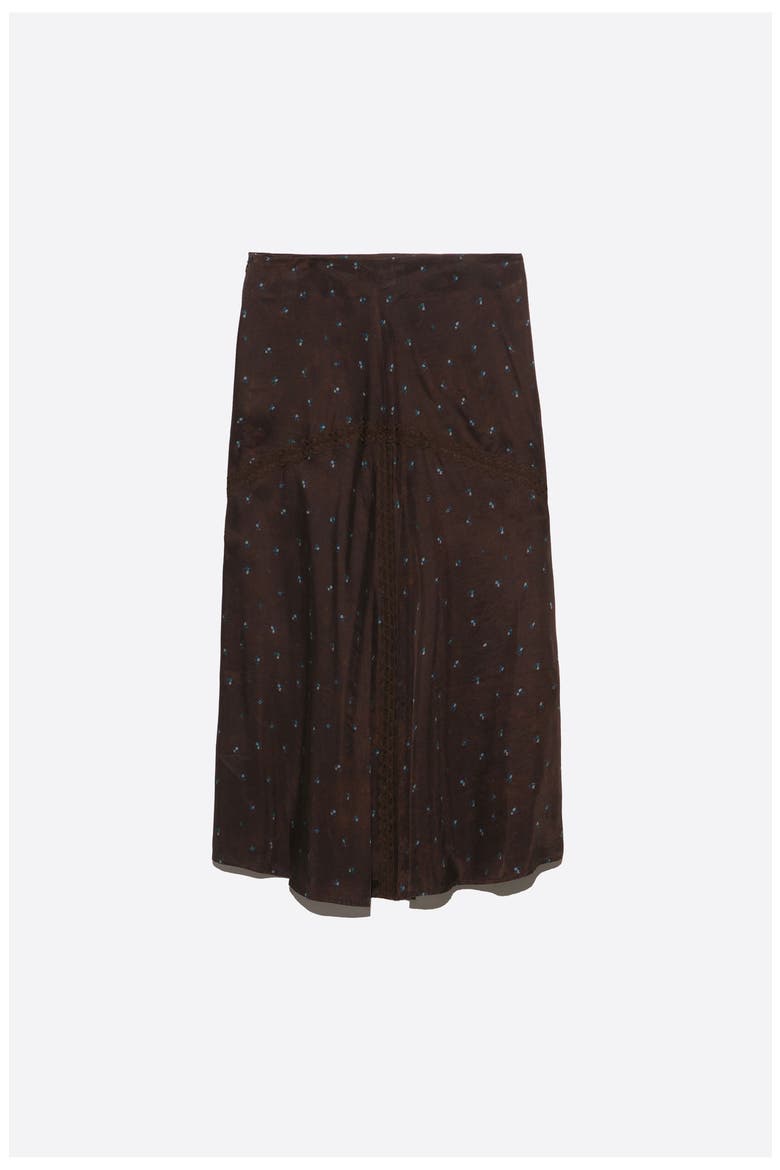 Floral Lace A-line Midi Skirt, Alternate, color, BIMBA Y LOLA  FLOWERS