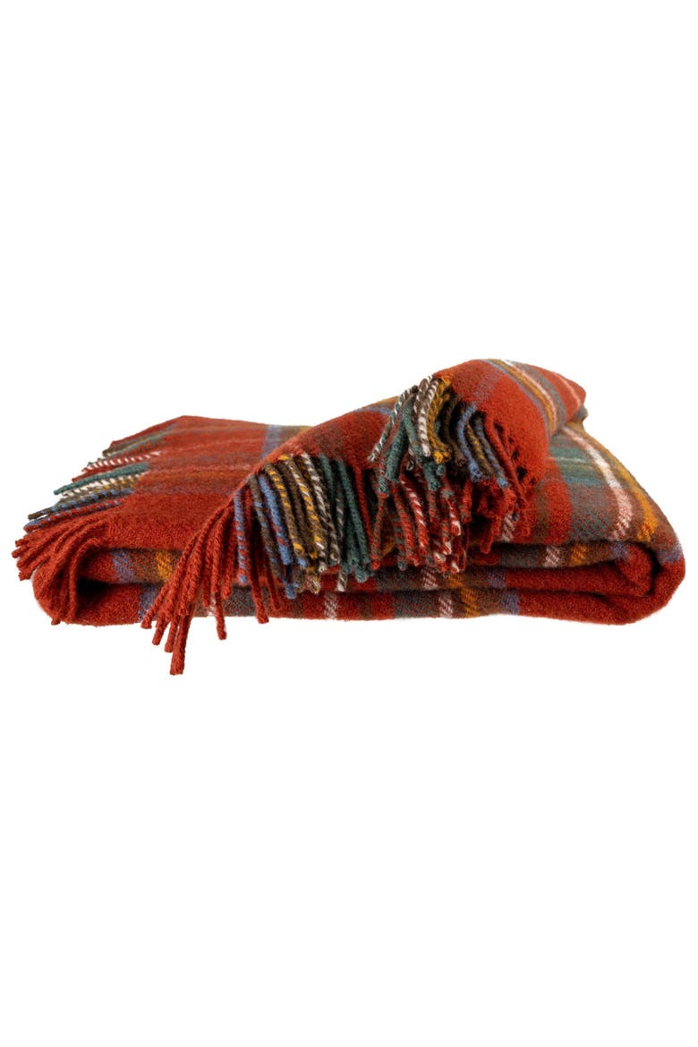 Highland Tweeds Pure New Wool Fluffy Throw, Alternate, color, Antique Royal Stewart