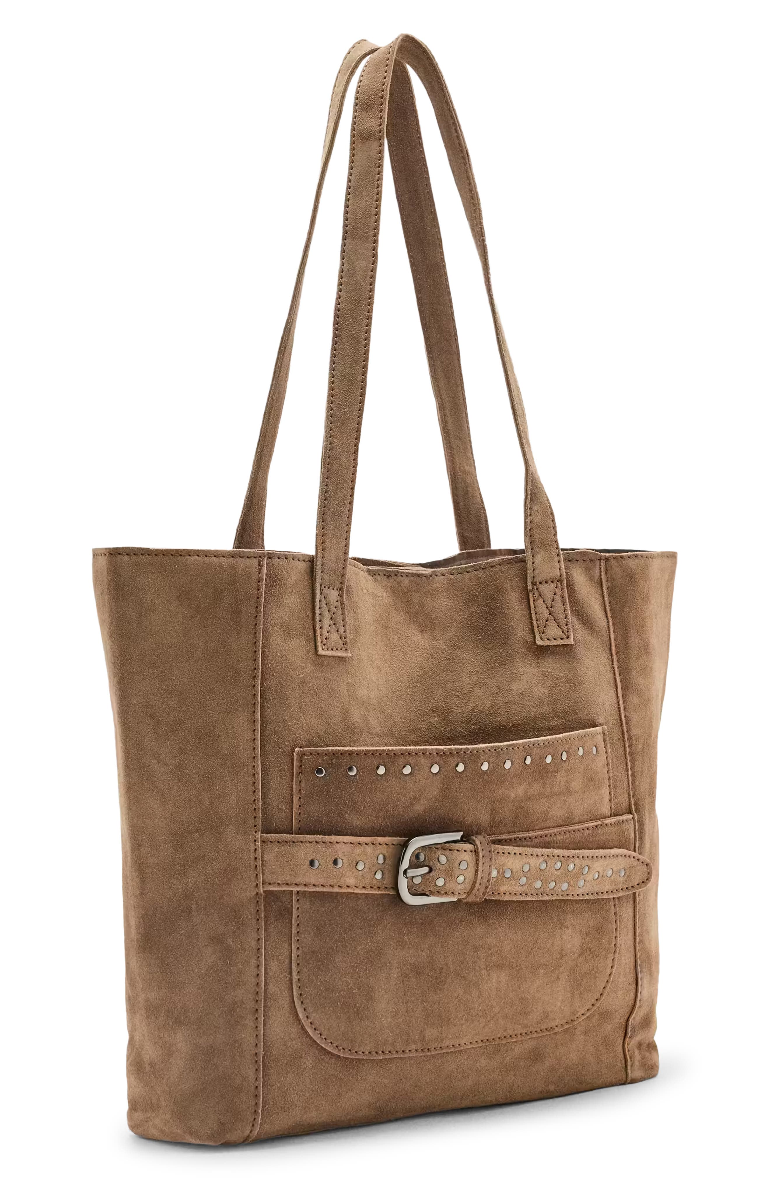 Studded Leather Shoulder Bag, Alternate, color, SAND