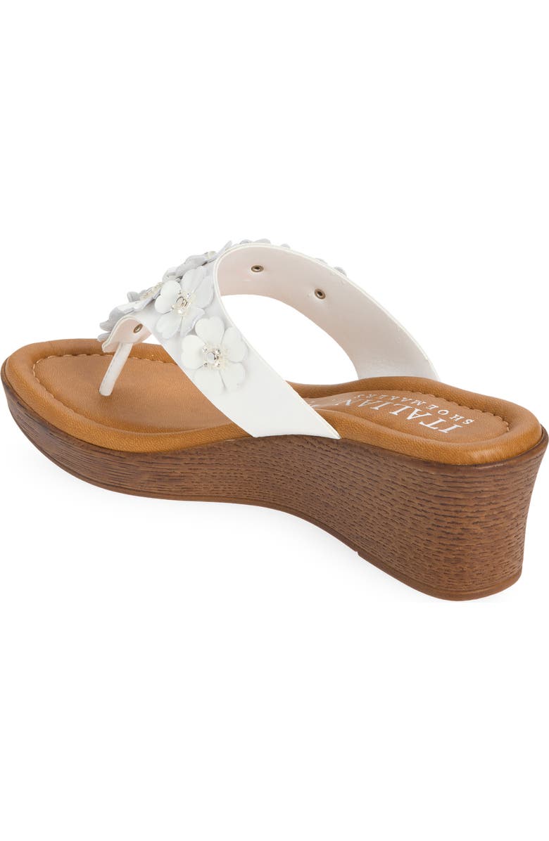 ITALIAN SHOEMAKERS Brynne Floral Wedge Sandal, Alternate, color, White