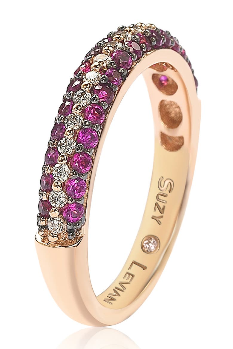 CZ Eternity Band Ring, Main, color, RED