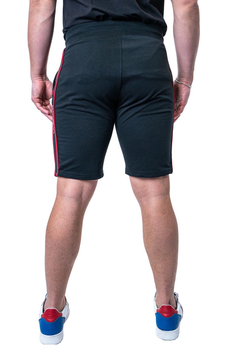 Maceoo Royal Black Cotton Knit Drawstring Shorts, Alternate, color, Black