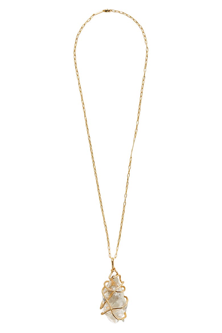 Twisted Lucite® Pendant Necklace, Main, color, CLEAR