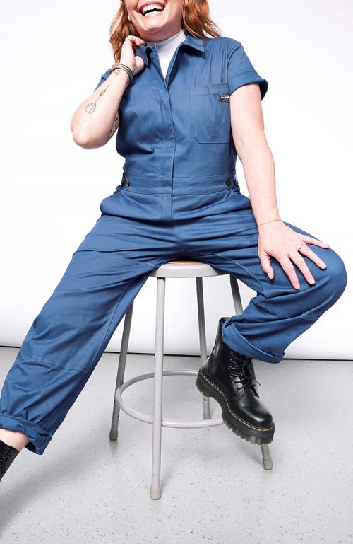 WILDFANG The Essential High Waisted Coverall in Oxford Blue 