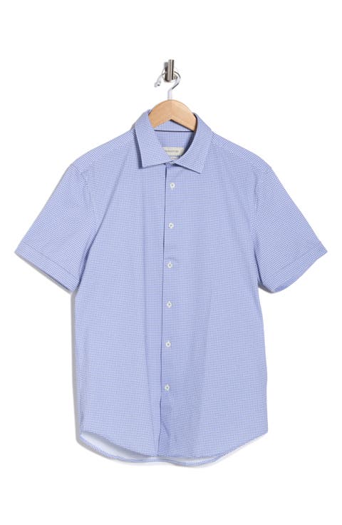Short Sleeve Woven Button-Up Shirt