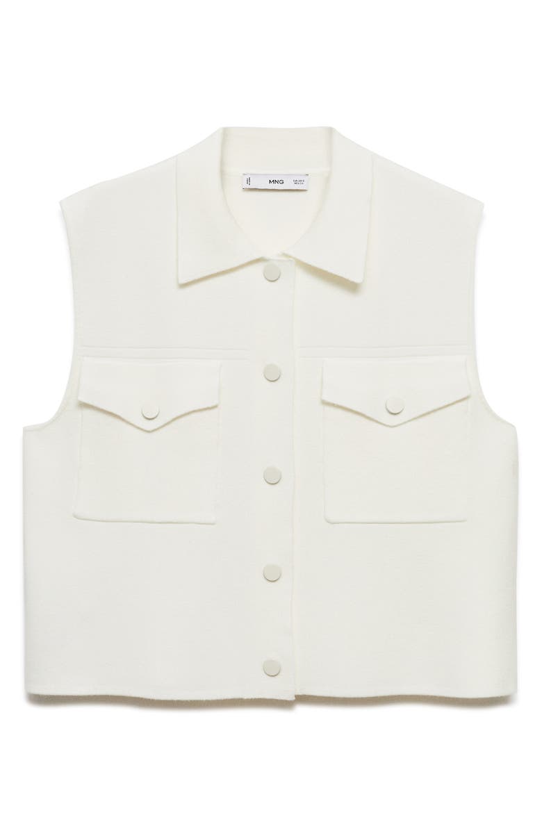 MANGO Snap Front Knit Vest, Alternate, color, 