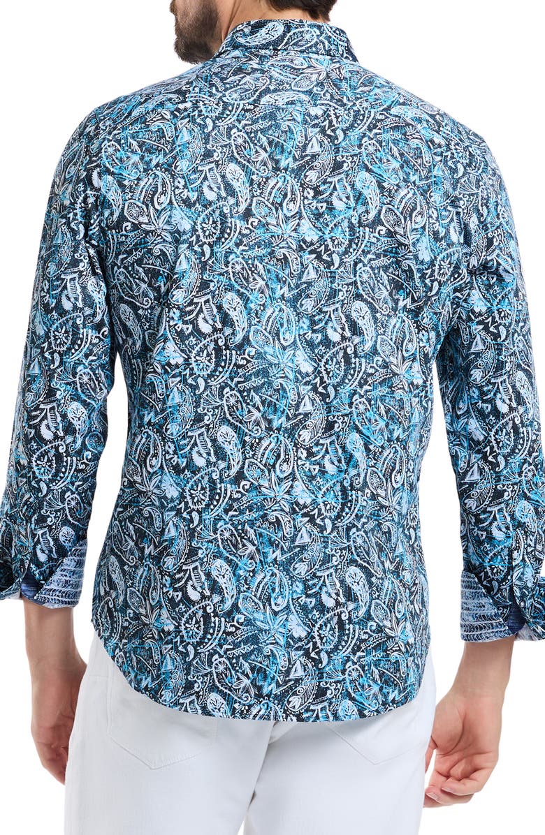 Robert Graham Atwell Long Sleeve Button-Up Shirt, Alternate, color, Blue