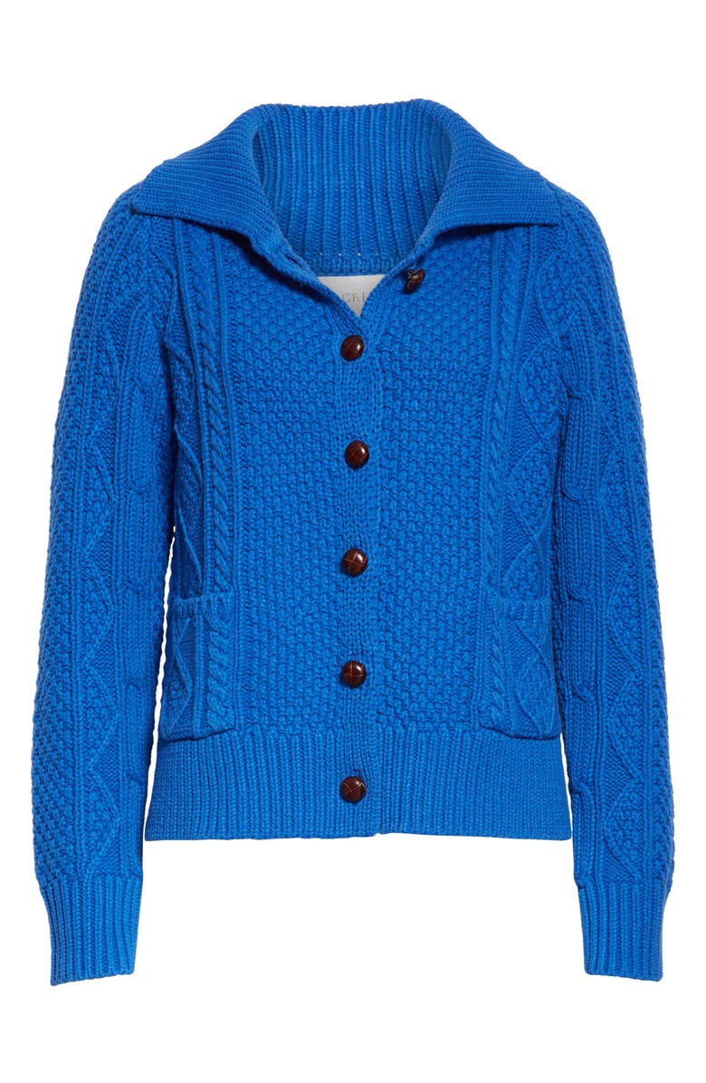 THE GREAT. The Cable Cotton Blend Cardigan, Alternate, color,