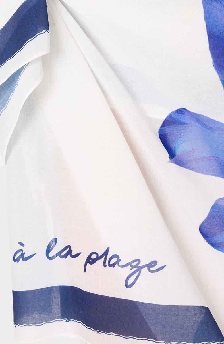 Milly Plumbago Placement Print Cover-Up Sarong, Alternate, color, White/ Blue