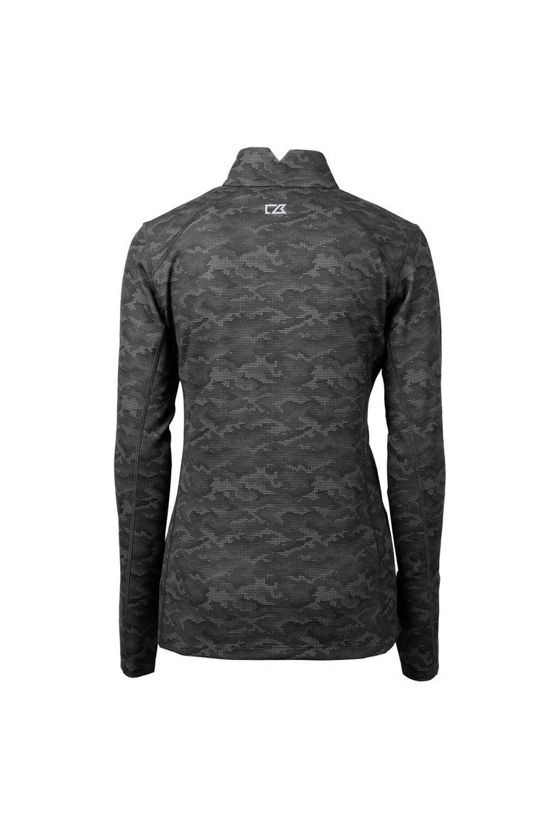 Women's Cutter & Buck Black Stephen F Austin Lumberjacks Traverse Camo Quarter-Zip Pullover Top, Alternate, color, Black