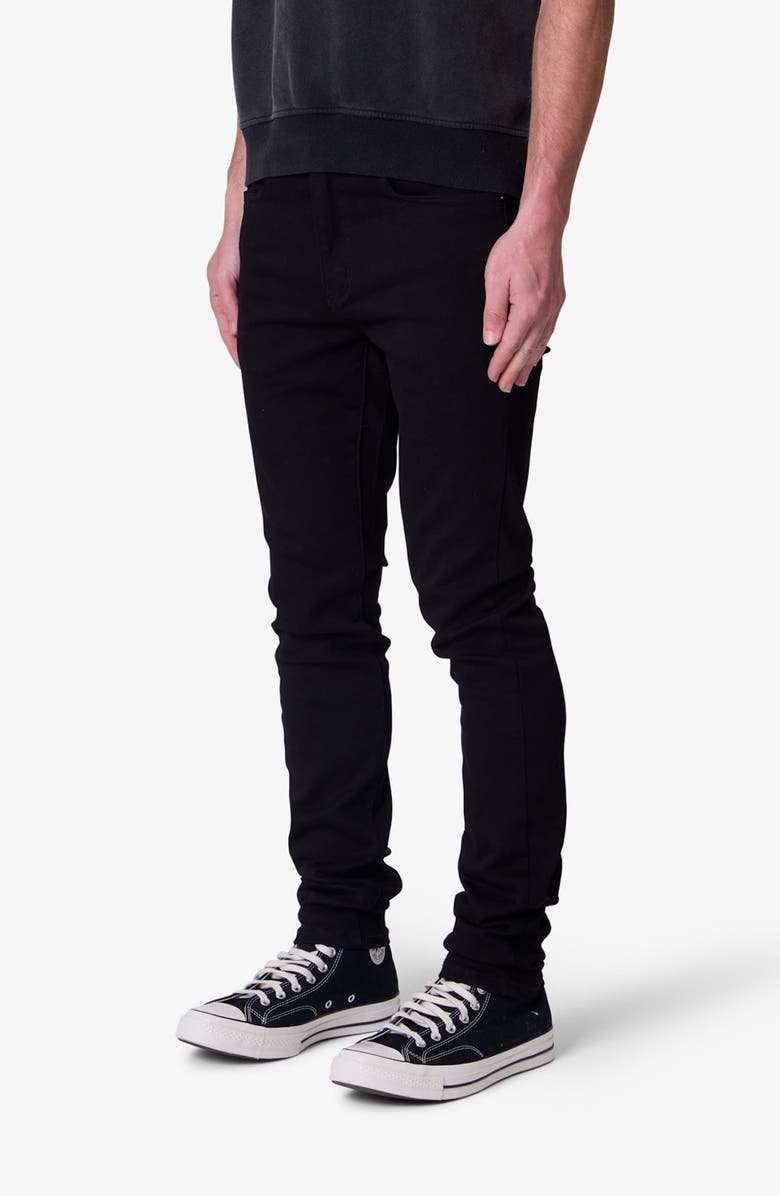 mnml Raw Skinny Jeans, Alternate, color, Rinsed Black