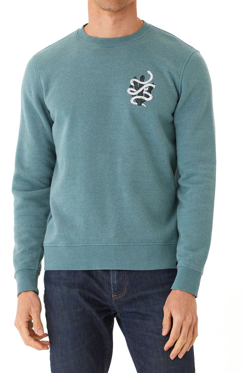 Threads 4 Thought Desert Snake Mineral Wash Crewneck Sweatshirt, Main, color, Watrcrs