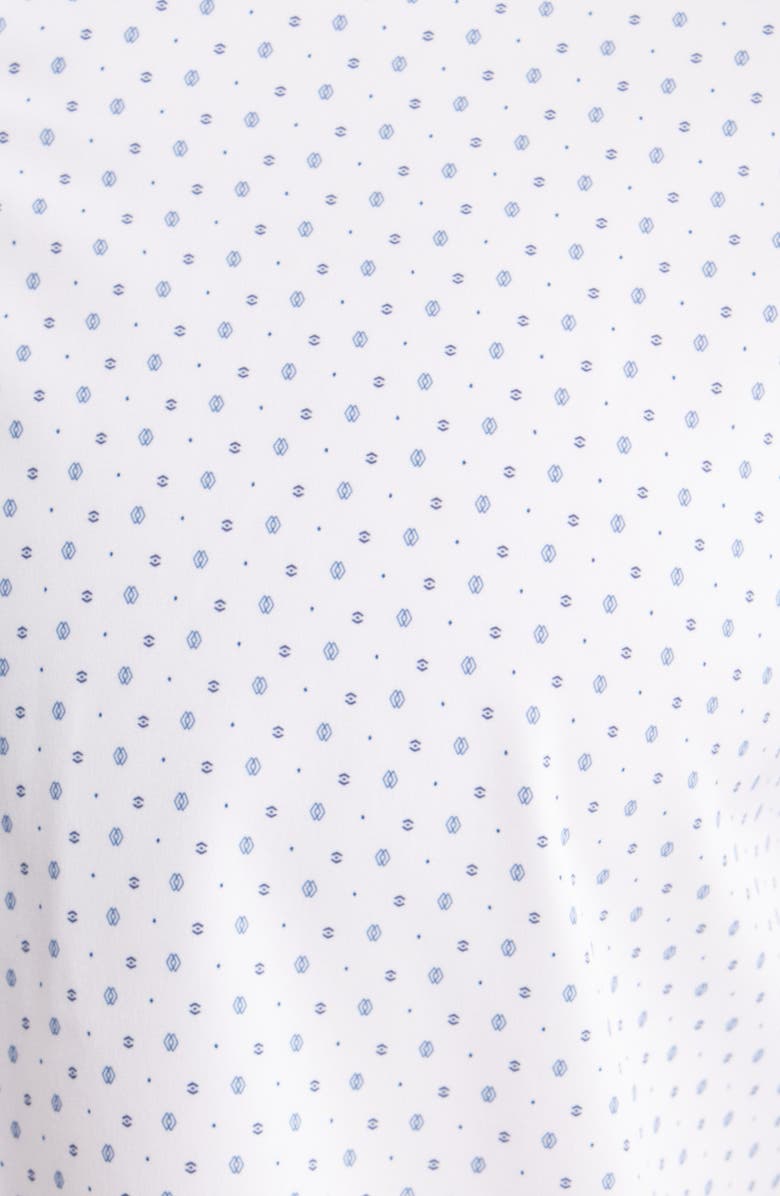 W.R.K Trim Fit Geometric Print Performance Button-Up Shirt, Alternate, color, White