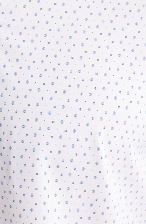 Wrk W.r.k Trim Fit Geometric Print Performance Button-up Shirt In White