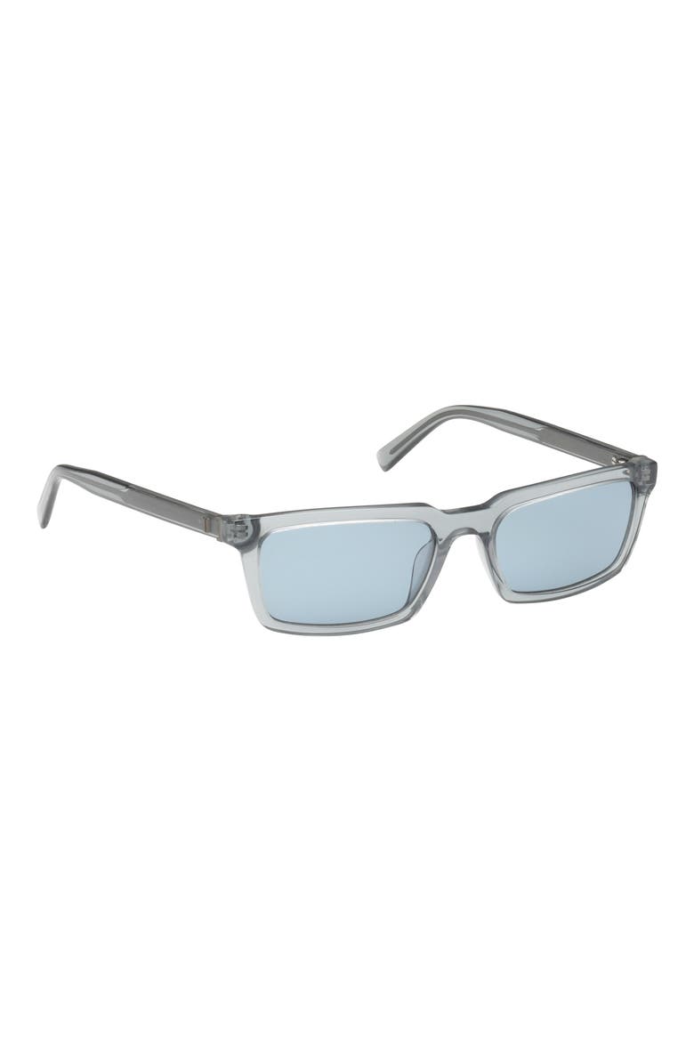 54mm Rectangular Sunglasses, Alternate, color, BLUE / BLUE LENS