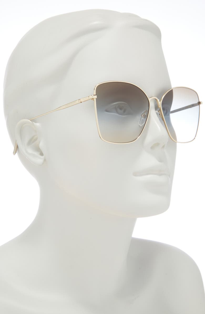 Longchamp Roseau 60mm Gradient Square Sunglasses, Alternate, color, Gold/ Green/ Azure/ Camel