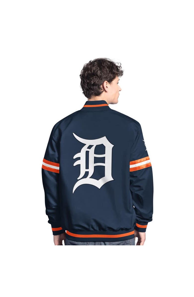 STARTER Men's Starter  Navy Detroit Tigers Scout Full-Snap Varsity Jacket, Alternate, color, Navy