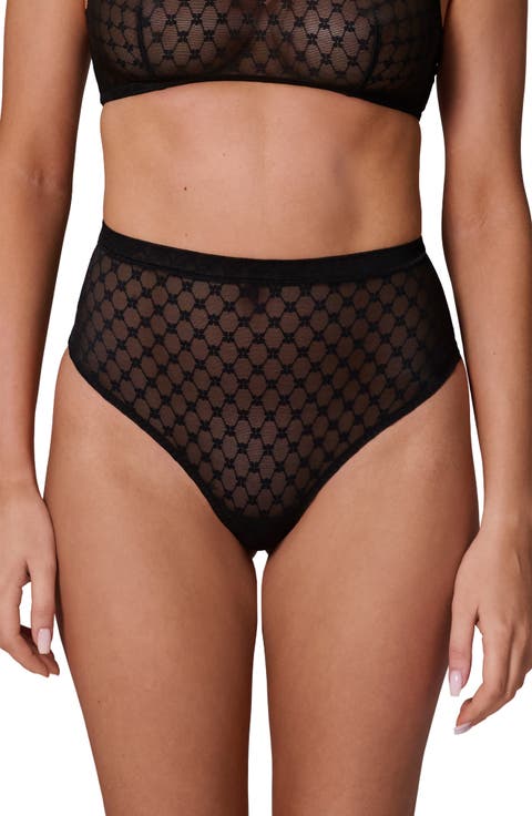 Plume Embroidered High Waist Shaping Thong