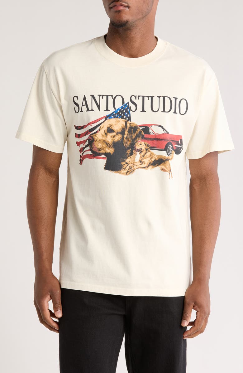 SANTO STUDIO Americana Cotton Graphic T-Shirt, Main, color, 