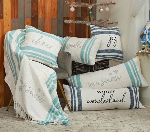 Carol & Frank Morgan Christmas Holiday Striped Decorative Euro Pillow Collection In Multi