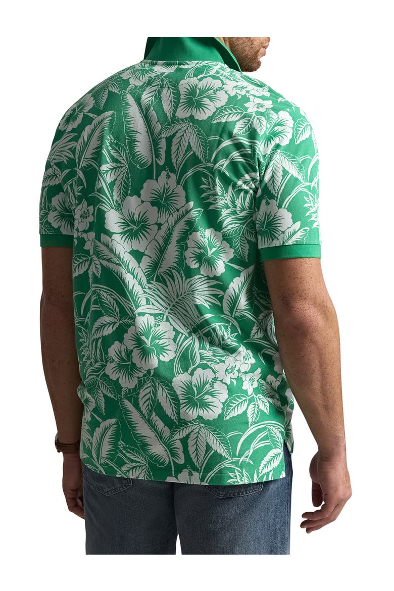 Big & Tall Sweetheart Floral Mesh Polo Shirt, Alternate, color, BISCAY GREEN