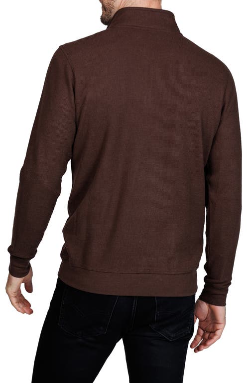Tailorbyrd Quarter Zip Cozy Knit Pullover In Brown