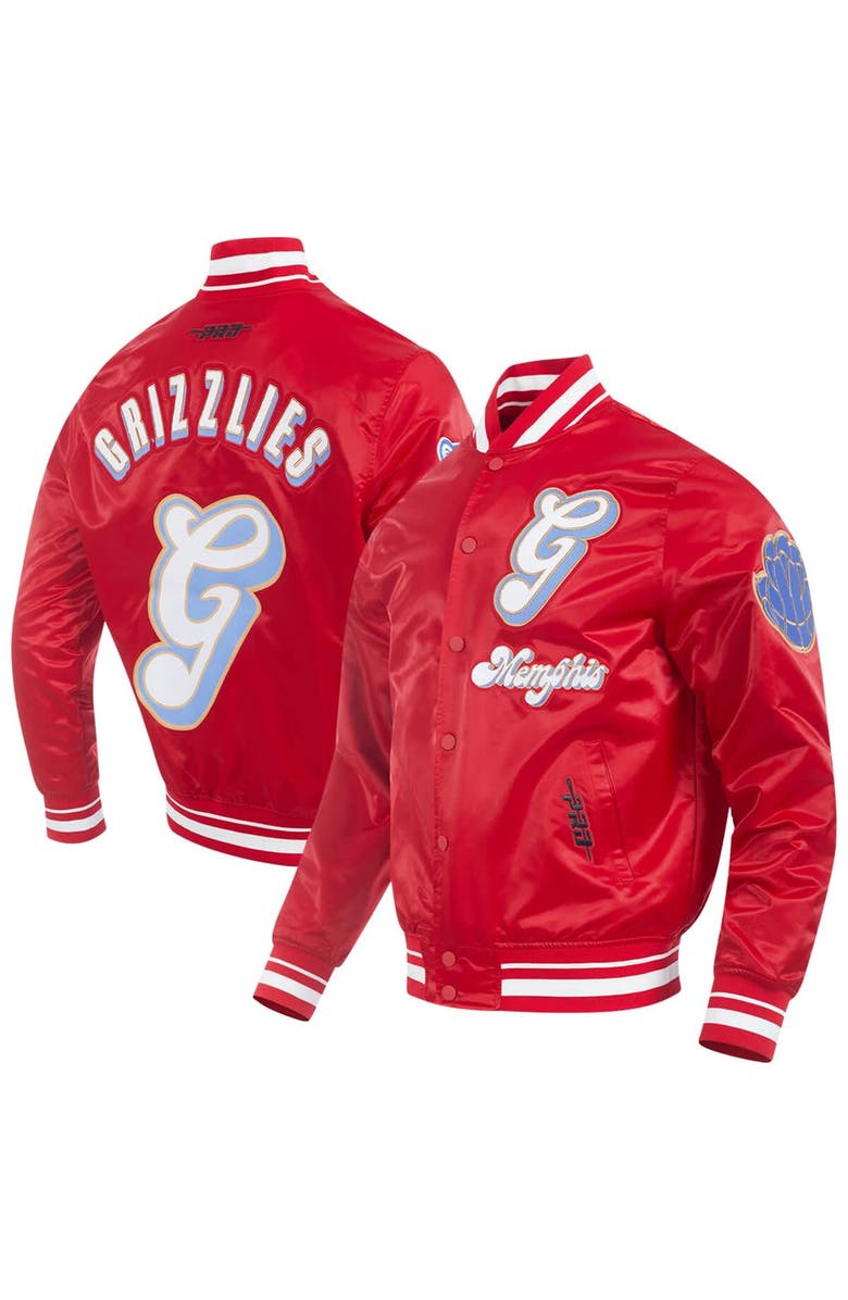 PRO STANDARD Men's Pro Standard Red Memphis Grizzlies 2024/25 City Edition Chenille Satin Full-Snap Jacket, Main, color, 