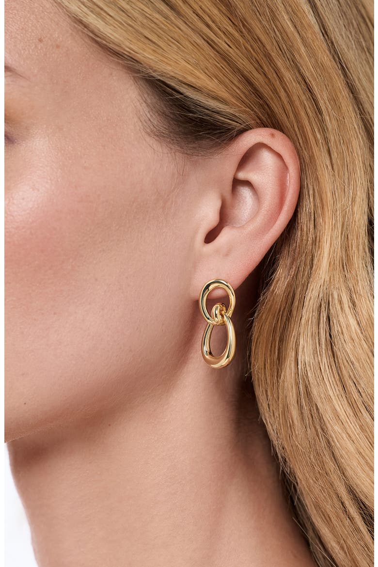 Violet Drop Earrings, Alternate, color, GOLD