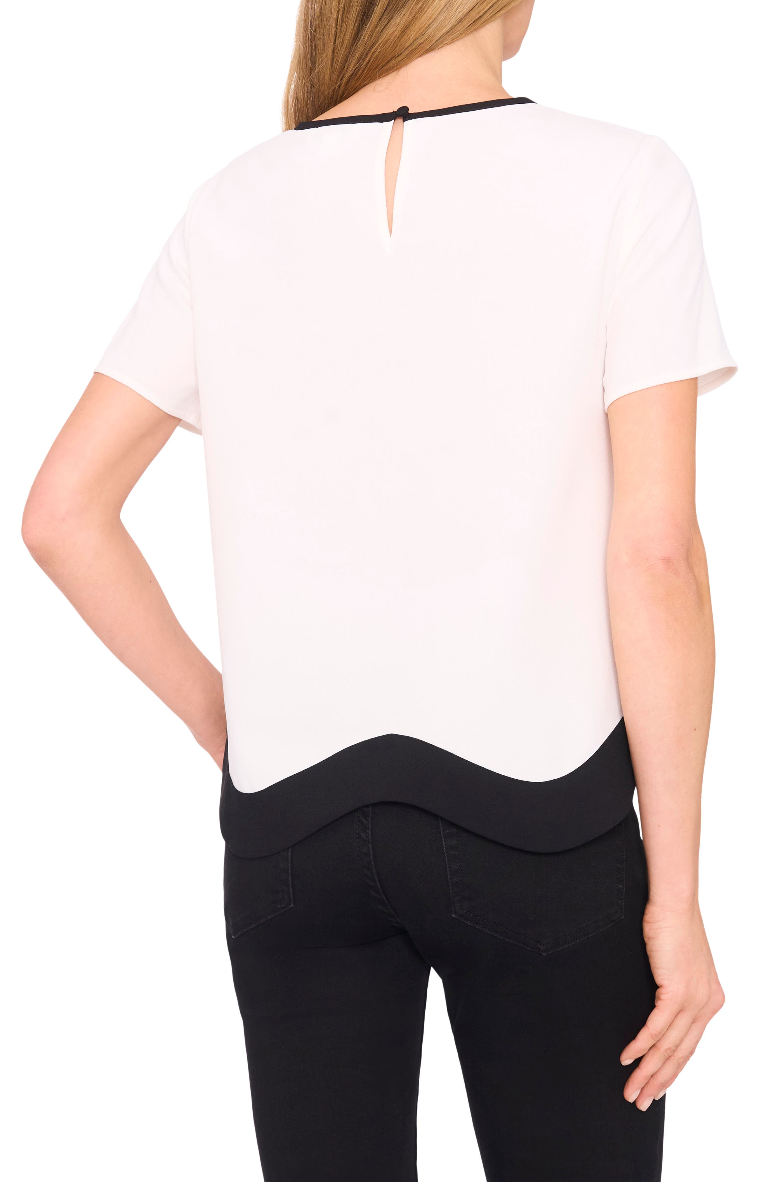 Contrast Trim Short Sleeve Blouse - image 2