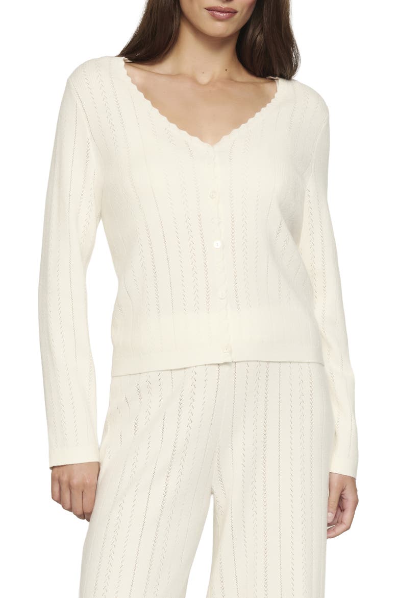 Pointelle Cardigan, Main, color, IVORY