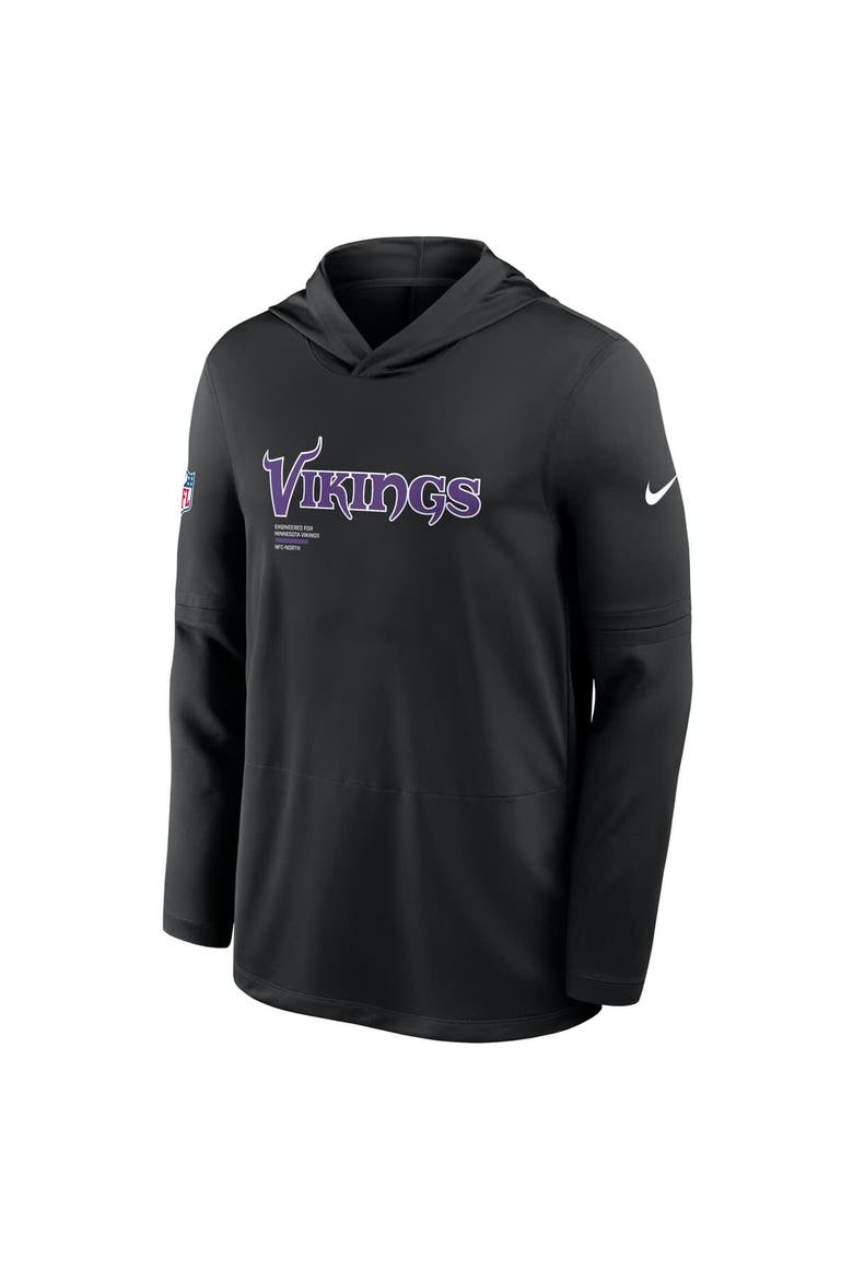 Men's Nike Black Minnesota Vikings Sideline Pure Fury Performance Long Sleeve Hoodie T-Shirt, Alternate, color, Black