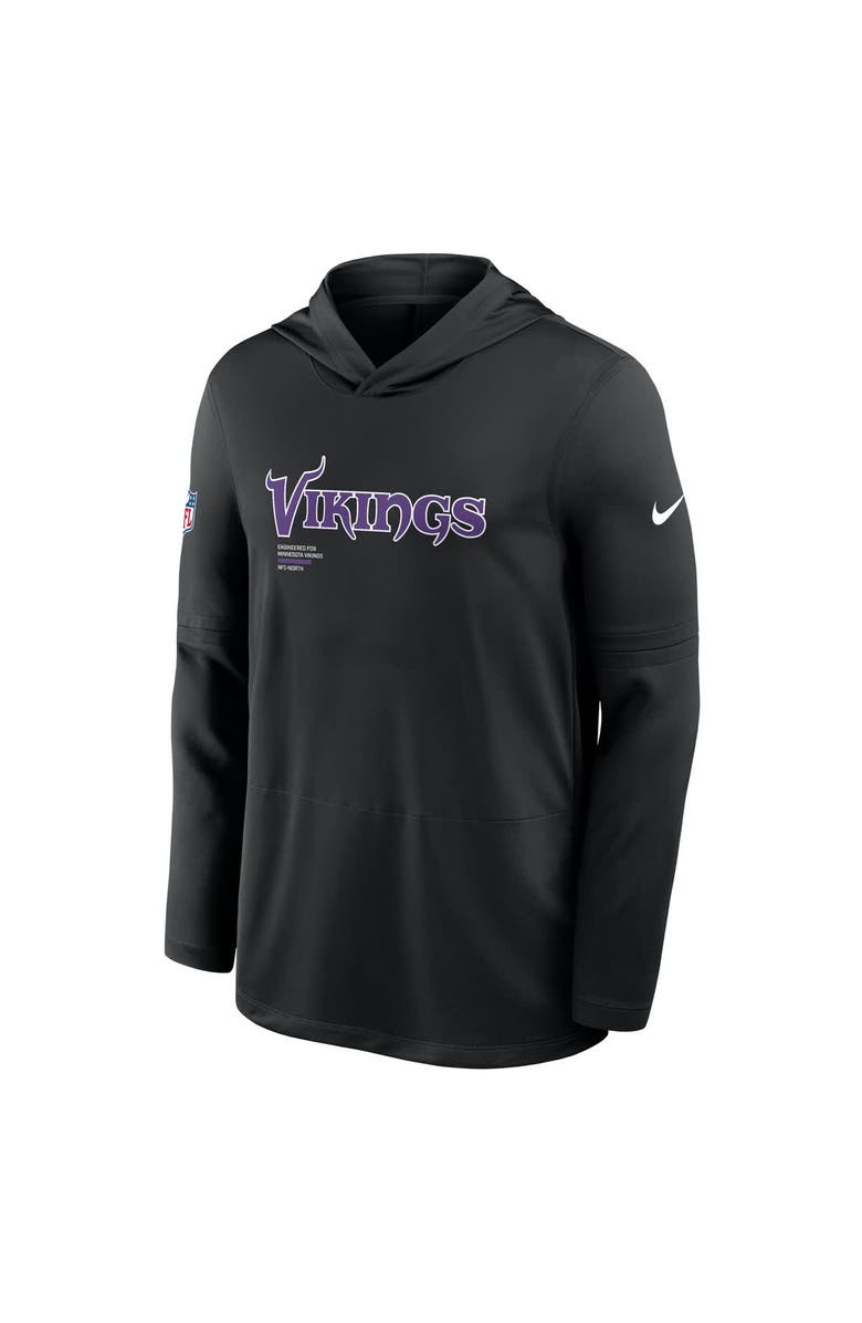 Nike Men's Nike Black Minnesota Vikings Sideline Pure Fury Performance Long Sleeve Hoodie T-Shirt, Alternate, color, Black