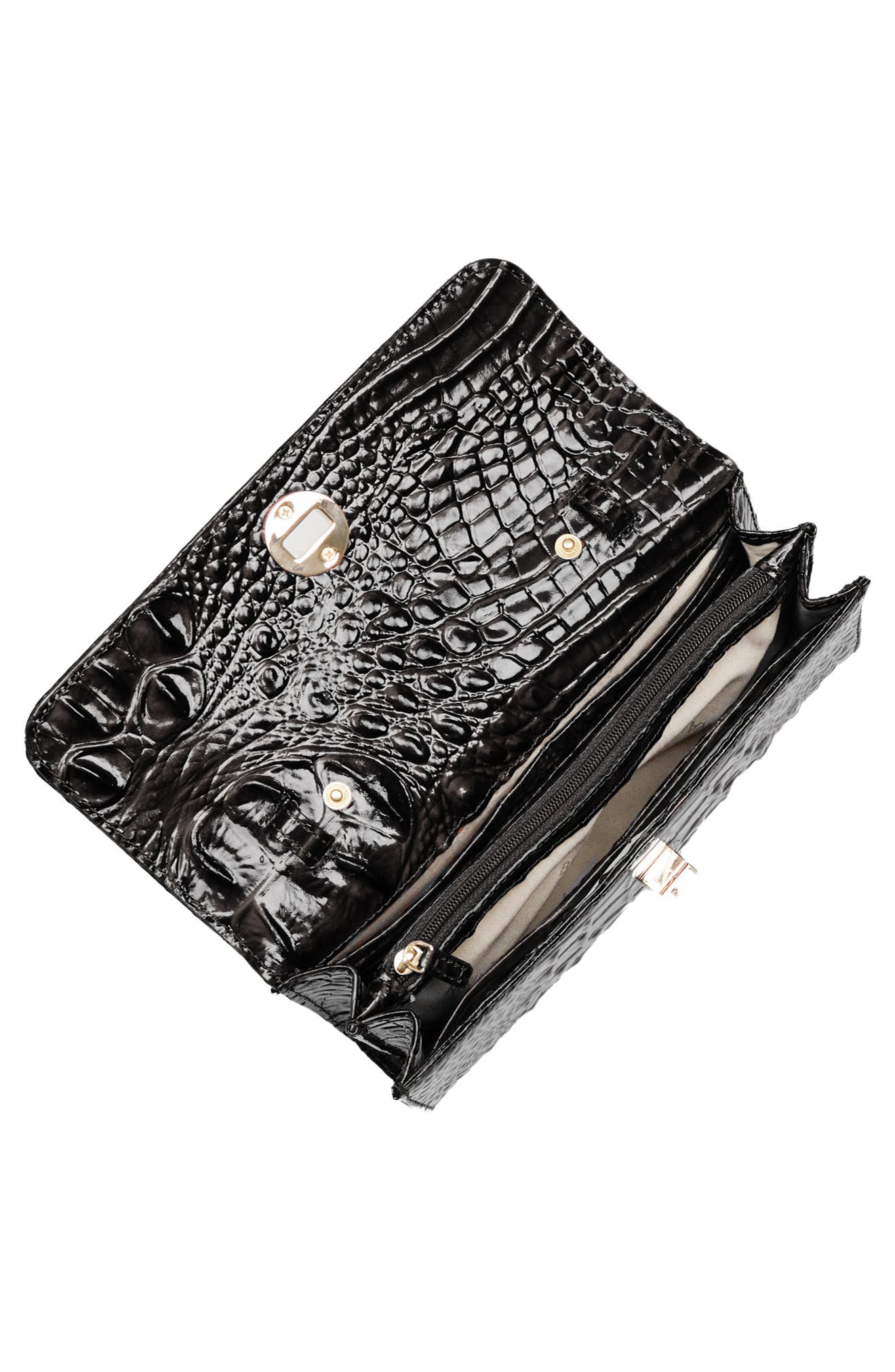 Brahmin Polina Croc Embossed Leather Crossbody Bag, Alternate, color, 