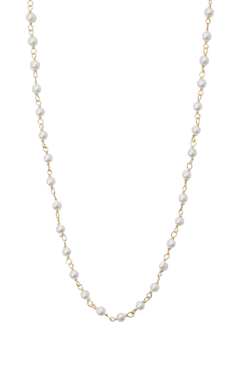 Argento Vivo Sterling Silver Cultured Pearl Charm Necklace, Main, color, 