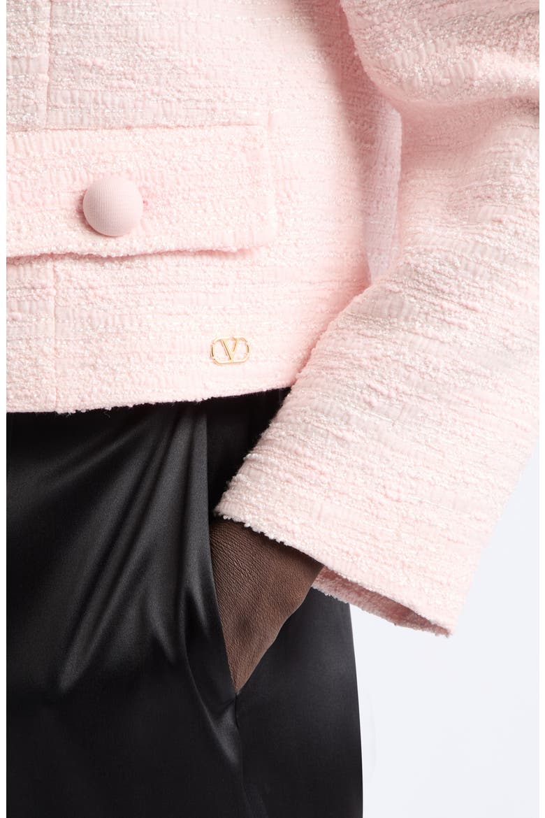 Crinkle Tweed Jacket, Alternate, color, PINK
