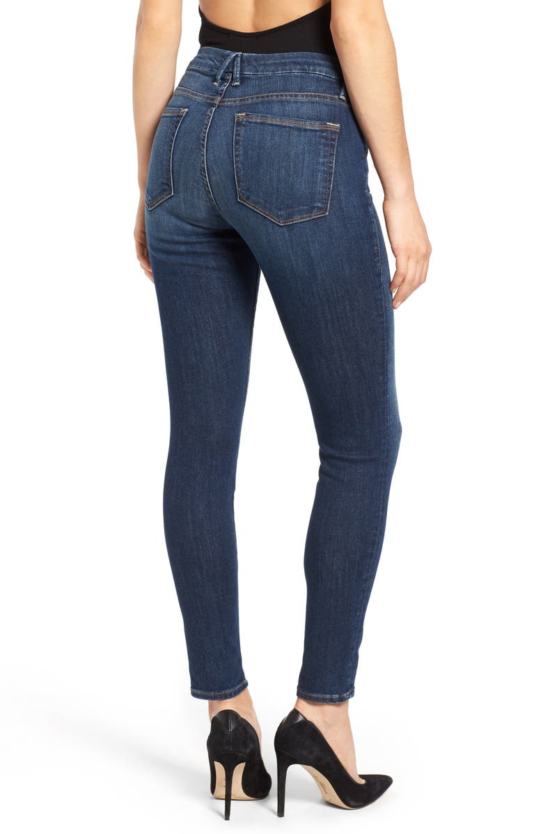 Good American Good Legs High Rise Ripped Skinny Jeans, Alternate, color, 