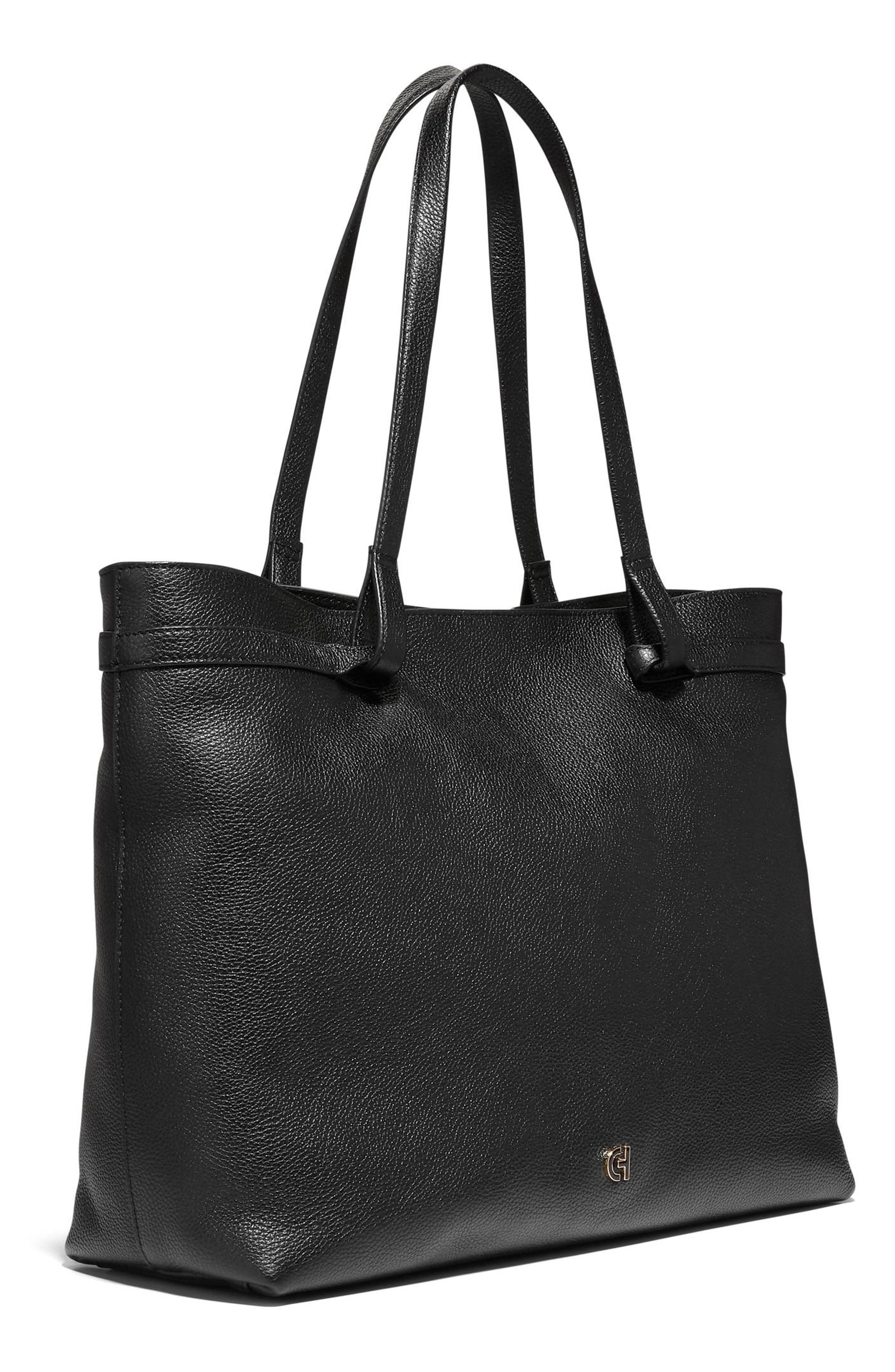 Cole Haan Essential Soft Leather Tote, Alternate, color, Black