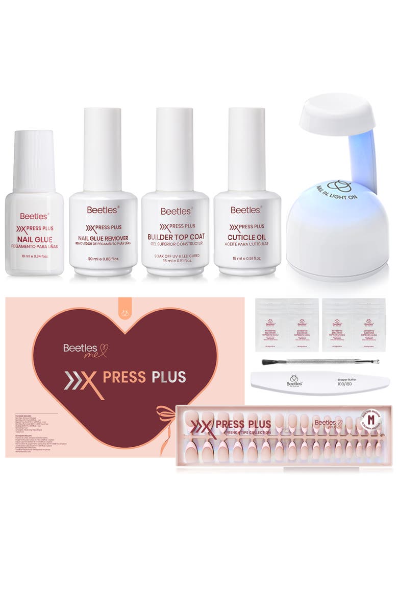 Medium Almond French Tip Press On Nail Studio Kit, Main, color, None