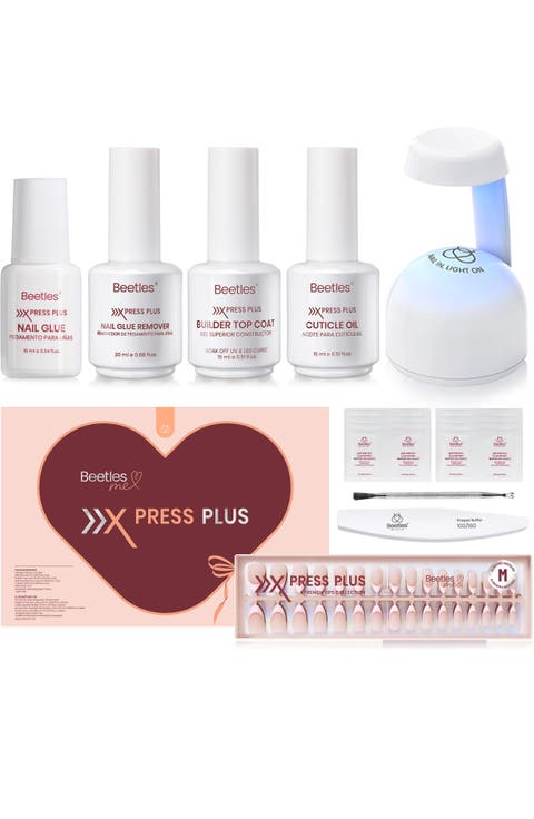 Medium Almond French Tip Press On Nail Studio Kit (224 pcs)