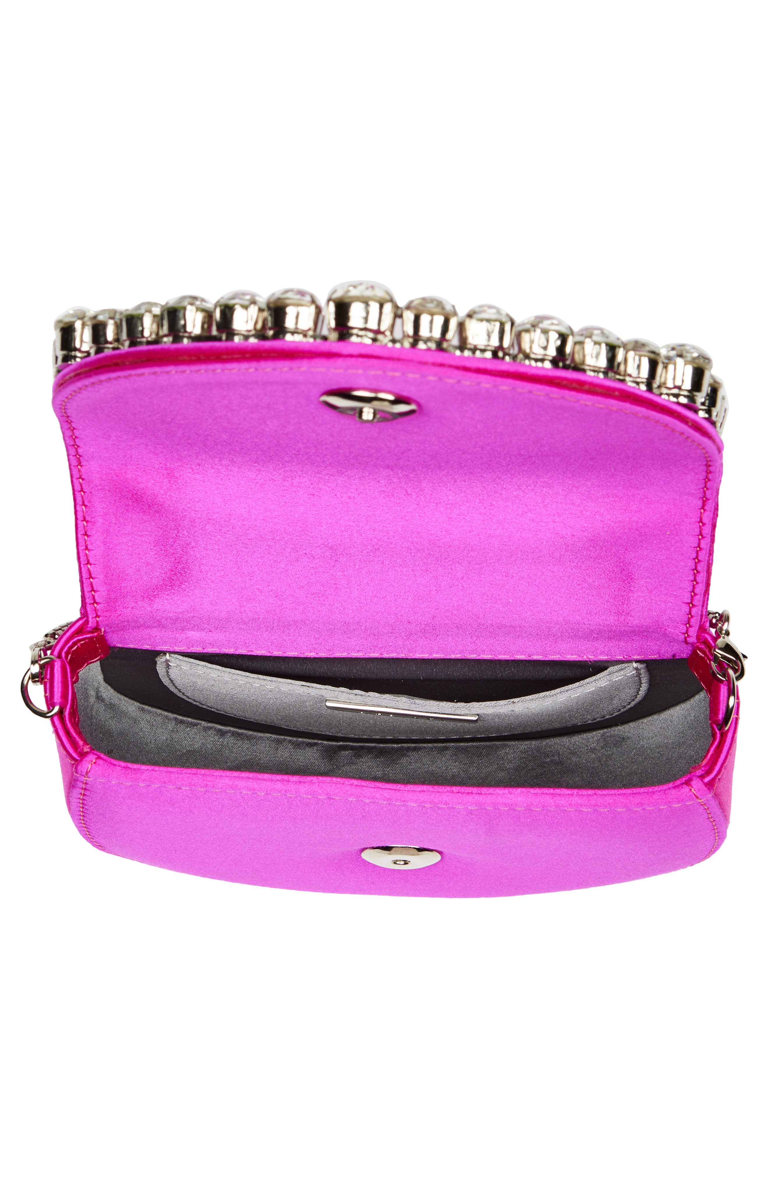 L’alingi Mini Lily Satin Clutch, Alternate, color, Hot Pink