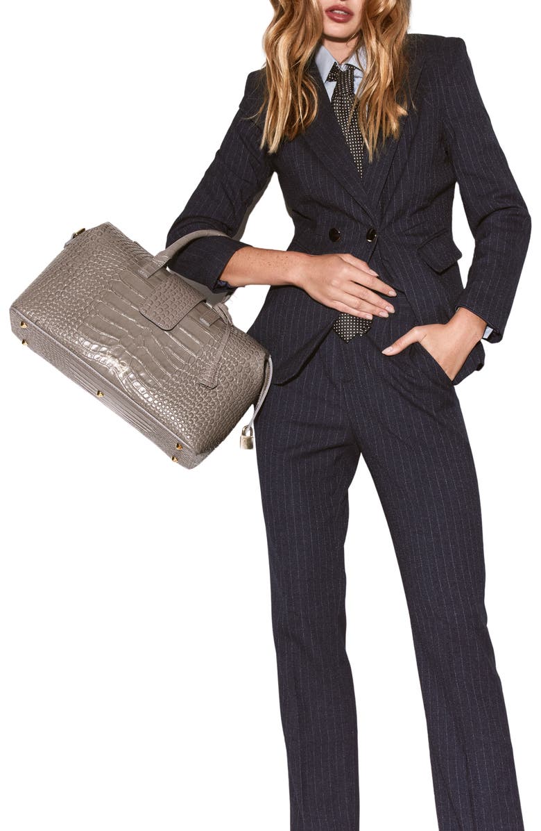 Silver & Riley Convertible Executive Croc Print Leather Handbag, Alternate, color,