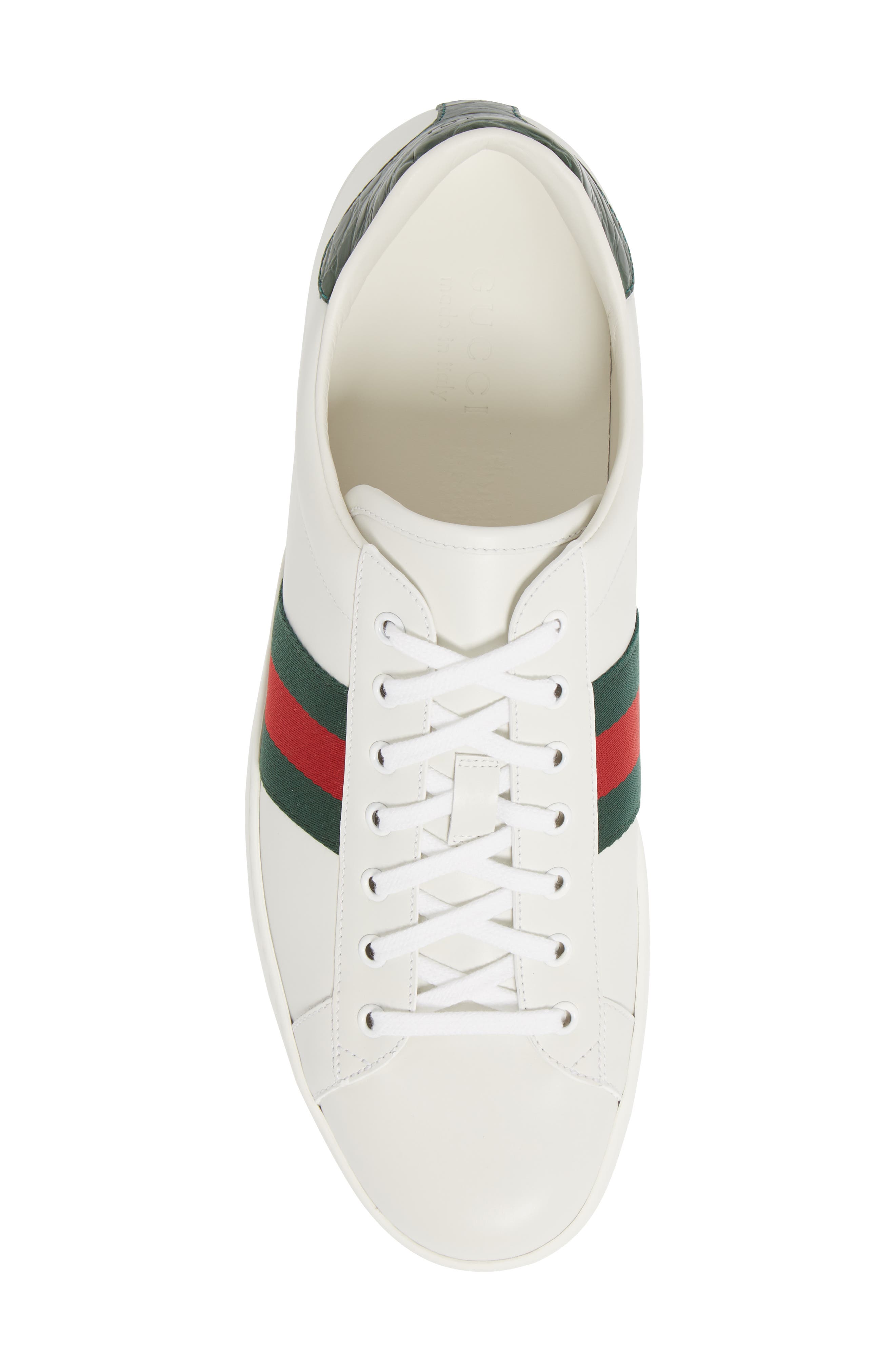 Gucci New Ace Sneaker, Alternate, color, White Leather