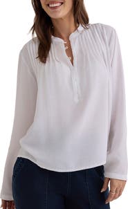 Bella Dahl Pintuck Popover Chiffon Top