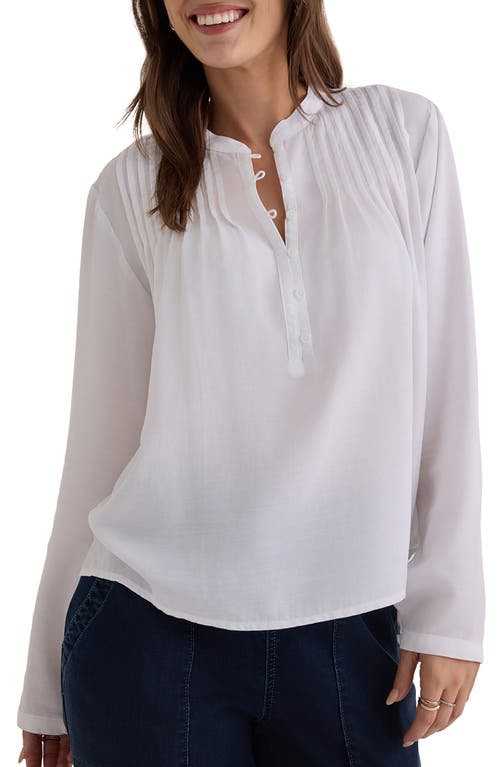 Bella Dahl Pintuck Popover Chiffon Top In White
