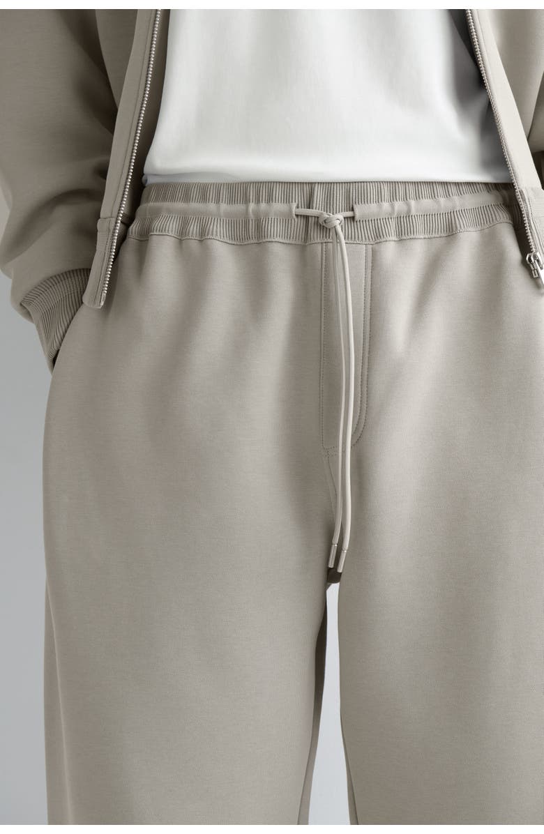 COS Cotton-Piqué Oversized Barrel-Leg Joggers, Alternate, color, Beige