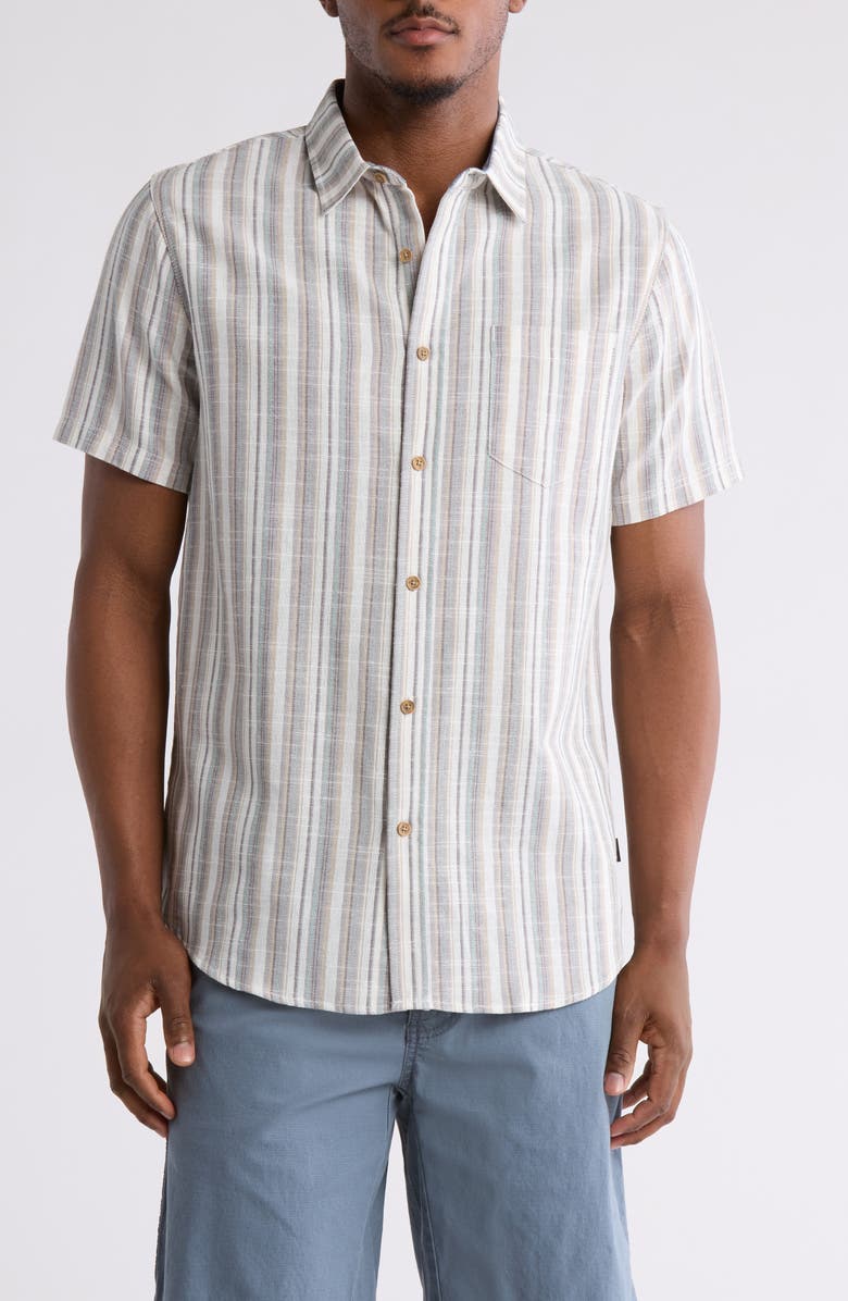 Union Rio Stripe Short Sleeve Button-Up Shirt, Main, color, 